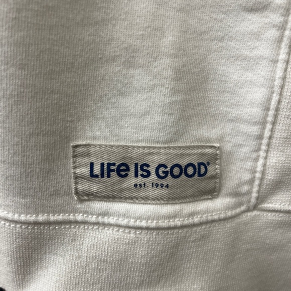 Life Is Good Cream Pine Trees & Sun Sweatshirt Size XL - Picture 5 of 6
